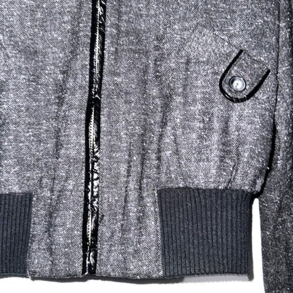 Iz Byer California Womens Gray Metallic Bomber Jacket With Zip Closure Ribbed He - Picture 6 of 9